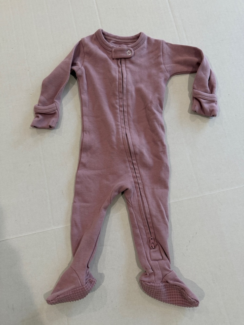 Baby Mauve Footed One-Piece Sleeper - Kids One Piece L’ovedbaby set 2